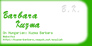 barbara kuzma business card